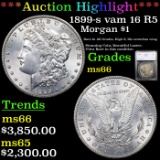 ***Auction Highlight*** 1899-s vam 16 R5 Morgan Dollar $1 Graded ms66 By SEGS (fc)