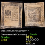 Colonial Currency July 20th 1775 Philidelphia, PA 20 Shillings (20s) Printed By Hall & Sellers Grade