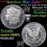 ***Auction Highlight*** 1878-p 7tf Vam 82 I3 R4 Morgan Dollar $1 Graded Select Unc DMPL By USCG (fc)