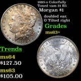 1885-o Colorfully Toned vam 31 R5 Morgan Dollar $1 Grades Select+ Unc