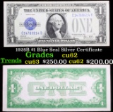 1928B $1 Blue Seal Silver Certificate Grades Select CU
