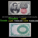 1875 US Fractional Currency 10c Fifth Issue fr-1265 Long Key Grades Gem CU