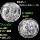 1945-d Walking Liberty Half Dollar 50c Grades GEM+ Unc