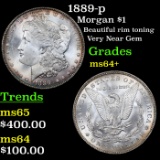 1889-p Morgan Dollar $1 Grades Choice+ Unc