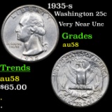 1935-s Washington Quarter 25c Grades Choice AU/BU Slider