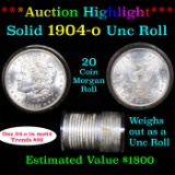 ***Auction Highlight*** Full solid date 1904-o Uncirculated Morgan silver dollar roll, 20 coins (fc)