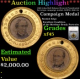 ***Auction Highlight*** 1860 John Bell-Edward Everett Presidential ferrotype campaign medal, DeWitt