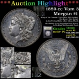 ***Auction Highlight*** 1889-cc Vam 3 Morgan Dollar $1 Graded Select Unc+ PL By USCG (fc)