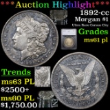 ***Auction Highlight*** 1892-cc Morgan Dollar $1 Graded ms61 pl By SEGS (fc)