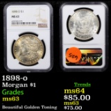 NGC 1898-o Morgan Dollar $1 Graded ms63 By NGC