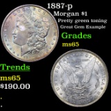 1887-p Morgan Dollar $1 Grades GEM Unc