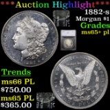 ***Auction Highlight*** 1882-s Morgan Dollar $1 Graded ms65+ pl By SEGS (fc)