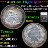 ***Auction Highlight*** 1880-p Seated Liberty Dime 10c Graded ms63 By SEGS (fc)