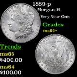 1889-p Morgan Dollar $1 Grades Choice+ Unc