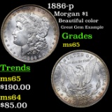 1886-p Morgan Dollar $1 Grades GEM Unc