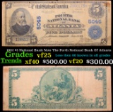 1902 $5 National Bank Note The Forth National Bank Of Atlanta Grades vf+