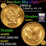 ***Auction Highlight*** 1904-p Gold Liberty Quarter Eagle $2 1/2 Graded Gem++ Unc By USCG (fc)