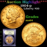 ***Auction Highlight*** 1904-p Gold Liberty Double Eagle $20 Graded Choice Unc By USCG (fc)