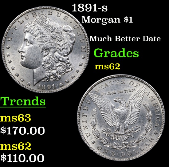 1891-s Morgan Dollar $1 Grades Select Unc