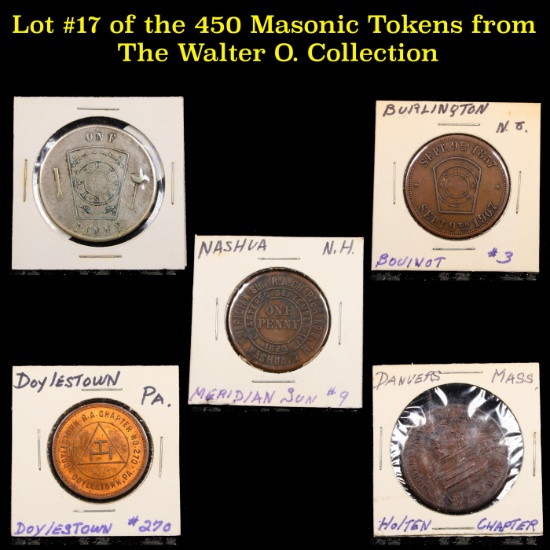 Lot #17 of the 450 Masonic Tokens from The Walter O. Collection