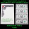 UNCUT MINT SHEET of 4x 1976 $2 Federal Reserve Notes All GEM Or Better Grades