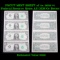 UNCUT MINT SHEET of 4x 2003 $1 Federal Reserve Notes All GEM Or Better Grades