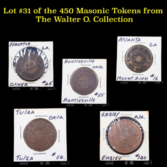 Lot #31 of the 450 Masonic Tokens from The Walter O. Collection