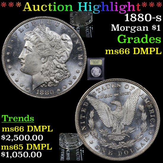 ***Auction Highlight*** 1880-s Morgan Dollar $1 Graded GEM+ UNC DMPL By USCG (fc)