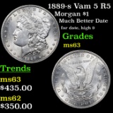 1889-s Vam 5 R5 Morgan Dollar $1 Grades Select Unc