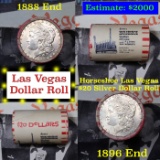 ***Auction Highlight*** Full Morgan/Peace Horseshoe Hotel silver $1 roll $20, 1888 & 1896 end (fc)