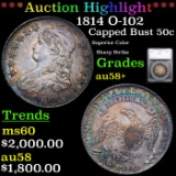 ***Auction Highlight*** 1814 O-102 Capped Bust Half Dollar 50c Graded au58+ By SEGS (fc)