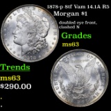 1878-p 8tf Vam 14.1A R5 Morgan Dollar $1 Grades Select Unc