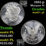 1881-p Morgan Dollar $1 Grades Select Unc+ PL