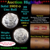 ***Auction Highlight*** Full solid date 1902-o Uncirculated Morgan silver dollar roll, 20 coins (fc)