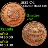 1835 C-1 Classic Head half cent 1/2c Grades xf