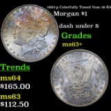 1883-p Colorfully Toned Vam 16 R5 Morgan Dollar $1 Grades Select+ Unc