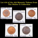 Lot #34 of the 450 Masonic Tokens from The Walter O. Collection