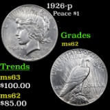 1926-p Peace Dollar $1 Grades Select Unc