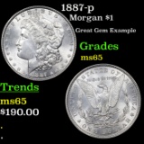 1887-p Morgan Dollar $1 Grades GEM Unc