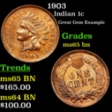 1903 Indian Cent 1c Grades GEM Unc BN