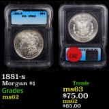 1881-s Morgan Dollar $1 Graded ms62 By ICG