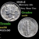 1918-d Mercury Dime 10c Grades Choice AU/BU Slider