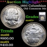 ***Auction Highlight*** 1893 Columbian Old Commem Half Dollar 50c Graded ms65+ By SEGS (fc)