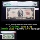 1953A $2 Red Seal United States Note Graded By PMG