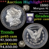 Proof ***Auction Highlight*** 1880 Morgan Dollar $1 Graded Choice+ Proof Cameo By USCG (fc)