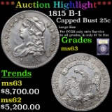 ***Auction Highlight*** 1815 B-1 Capped Bust Quarter 25c Graded Select Unc By USCG (fc)