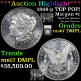 *HIGHLIGHT OF ENTIIRE AUCTION* 1898-p TOP POP! Morgan Dollar $1 Graded ms67 DMPL By SEGS (fc)