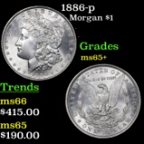 1886-p Morgan Dollar $1 Grades GEM+ Unc