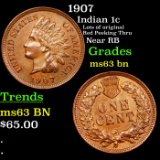 1907 Indian Cent 1c Grades Select Unc BN