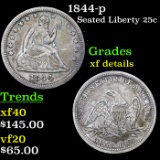 1844-p Seated Liberty Quarter 25c Grades xf details